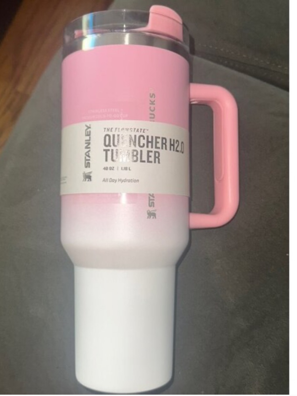 Stanley x Starbucks Pink White Gradient Travel Tumbler Handle Straw Philippines - Picture 4 of 4